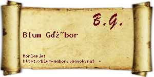 Blum Gábor névjegykártya